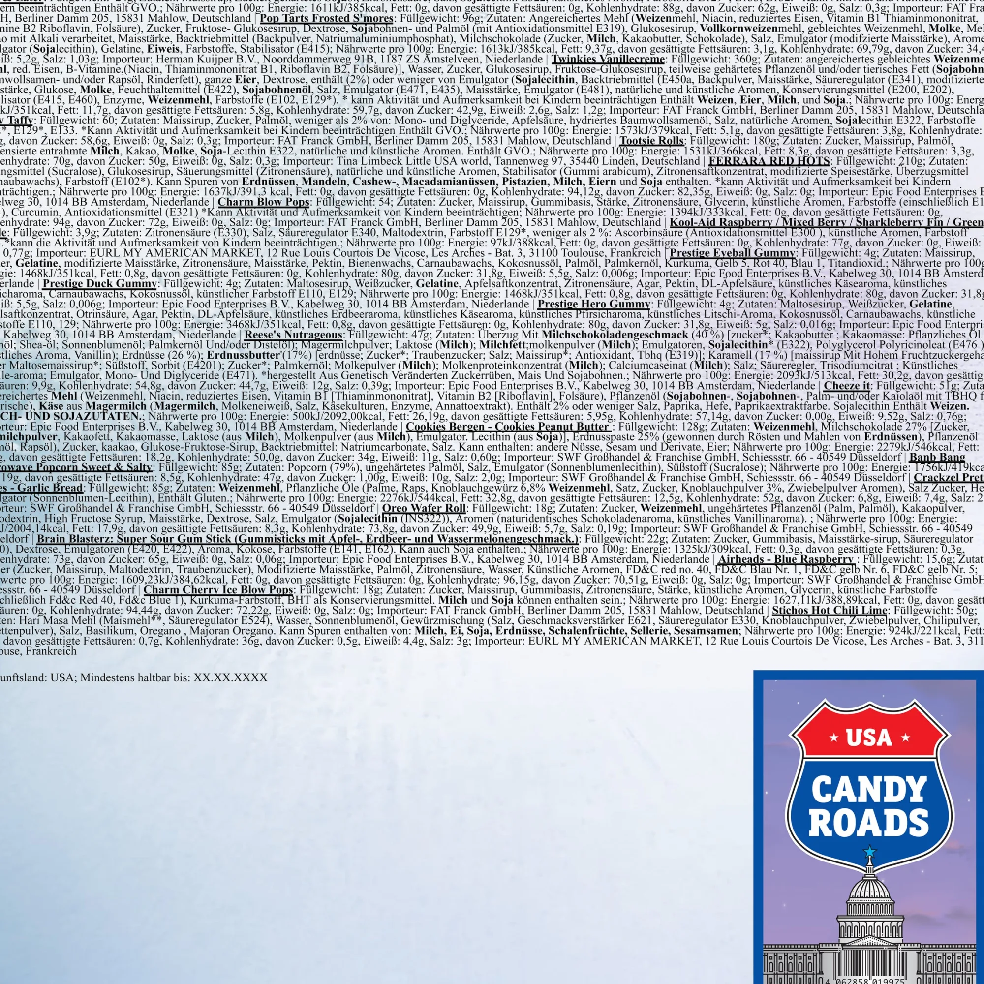 getDigital Candy Roads - Snack-Box mit Süßigkeiten aus den USA Outlet