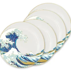 Disitrneo Die Große Welle von Kanagawa Set aus 4 Tellern Outlet