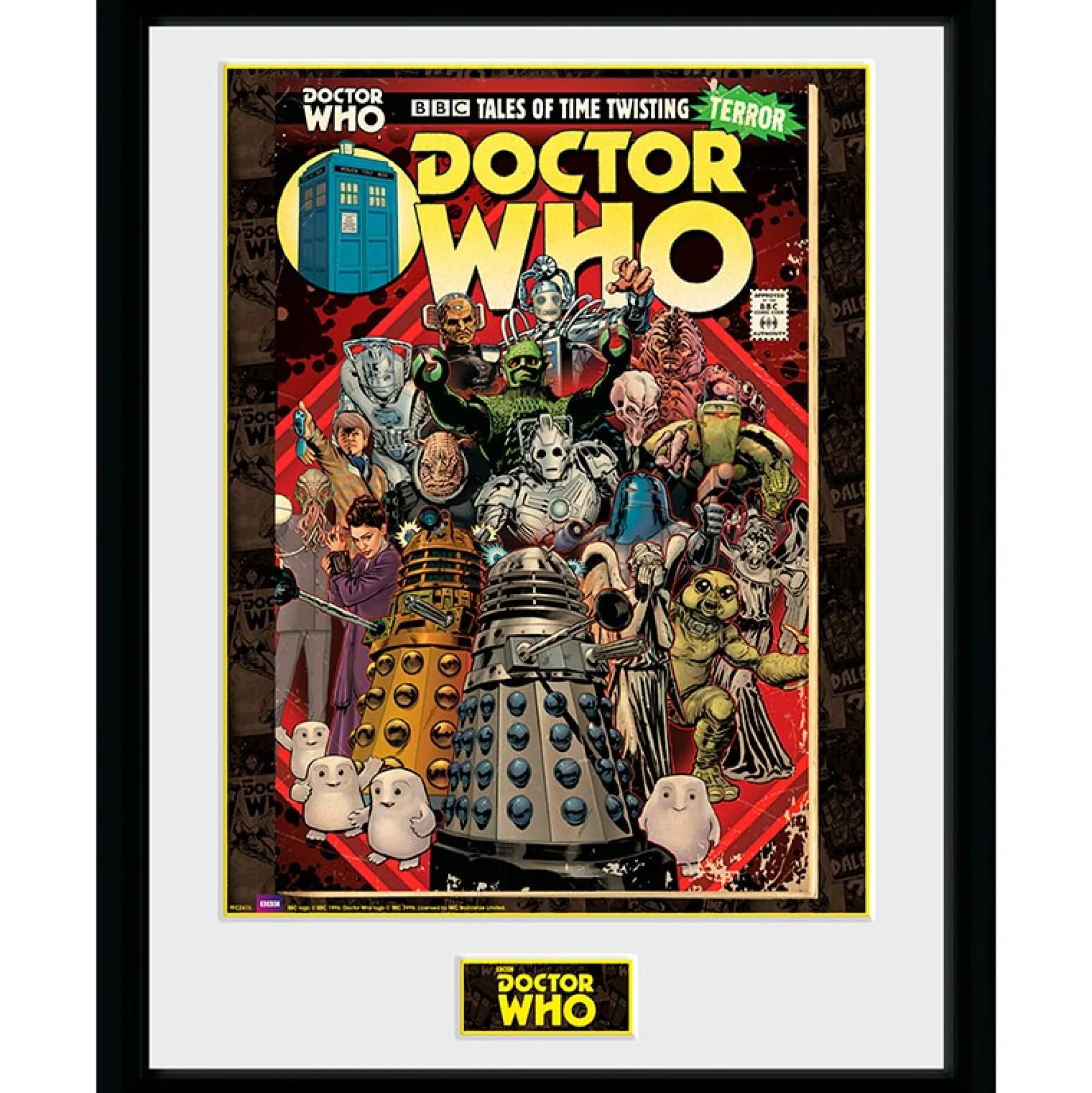 GBeye Doctor Who Gerahmtes Poster "Villains Comics" Clearance