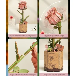 Robo Time Holzbausatz Pinke Rose Hot