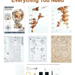 ROKR Leuchtender Globus Holzbausatz Hot