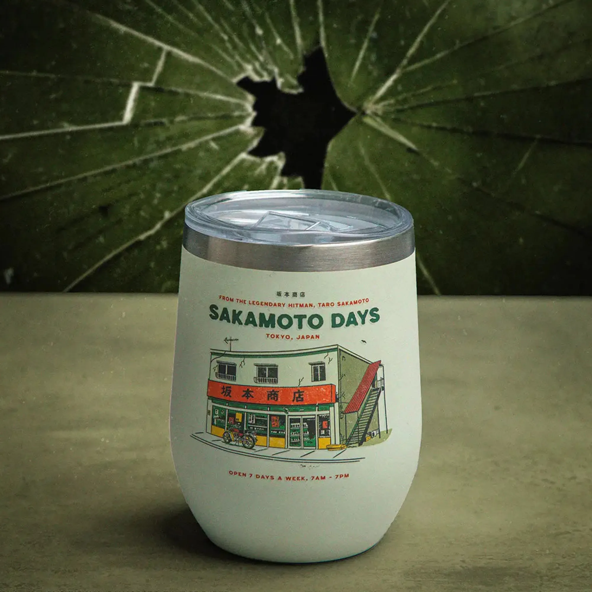 Distrineo Sakamoto Days Isolierter Reisebecher New