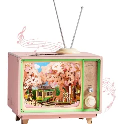 Robotime Sakura Traumtour Retro TV Spieluhr Holzbausatz Best