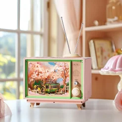 Robotime Sakura Traumtour Retro TV Spieluhr Holzbausatz Best