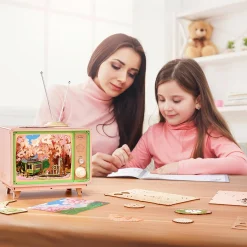 Robotime Sakura Traumtour Retro TV Spieluhr Holzbausatz Best