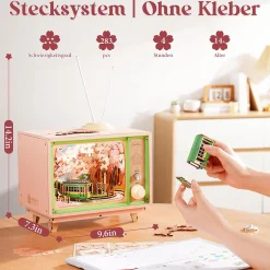 Robotime Sakura Traumtour Retro TV Spieluhr Holzbausatz Best