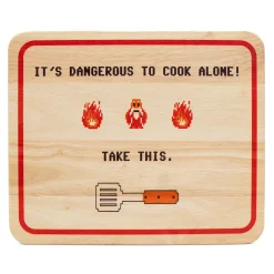 getDigital Schneidebrett Dangerous to cook alone Hot