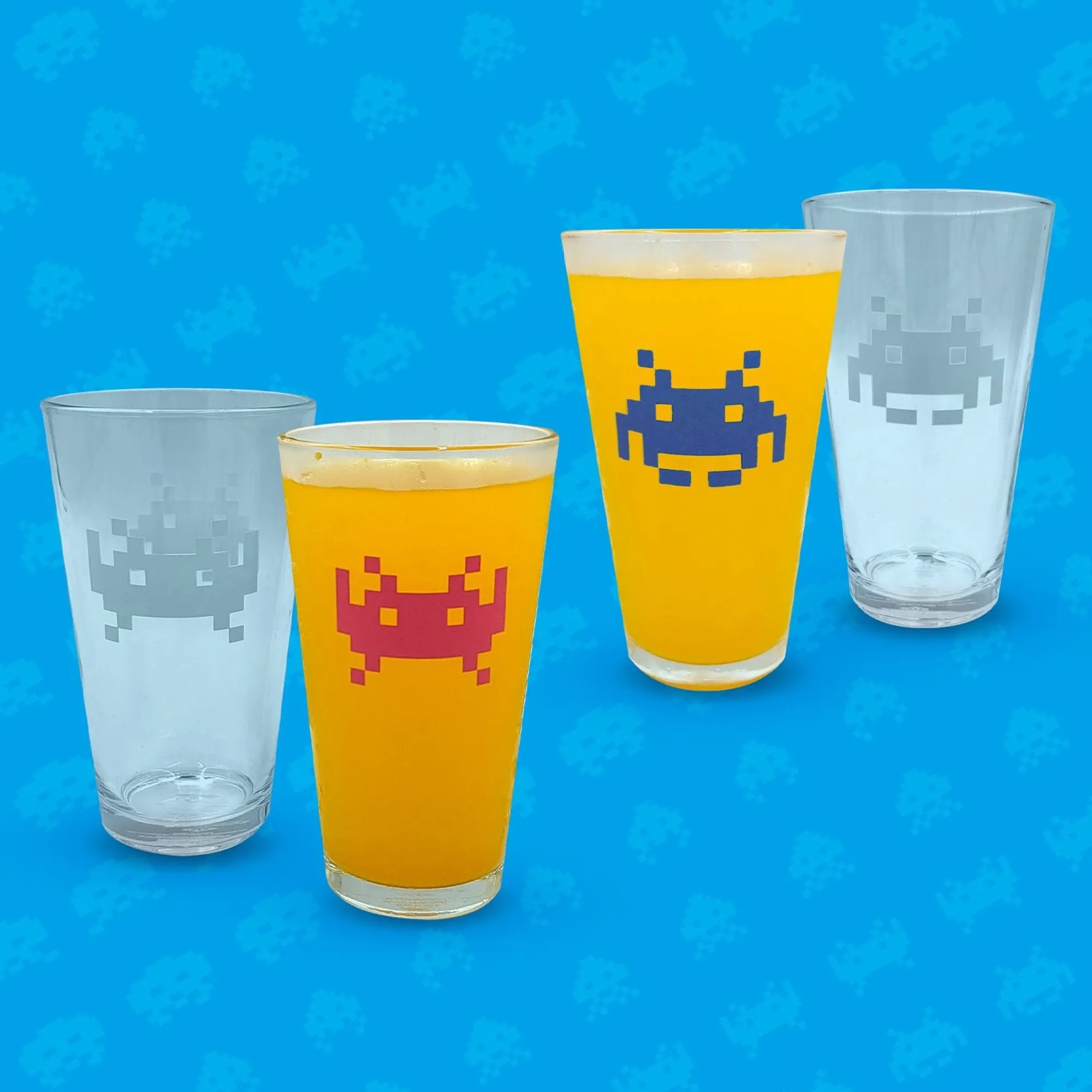 Mad Monkey Space Invaders Farbwechsel-Gläser 2er Set Online