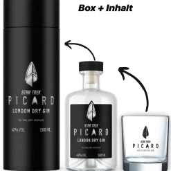 Star Trek Picard Earl Grey Gin mit Sammlerbox und Glas Outlet