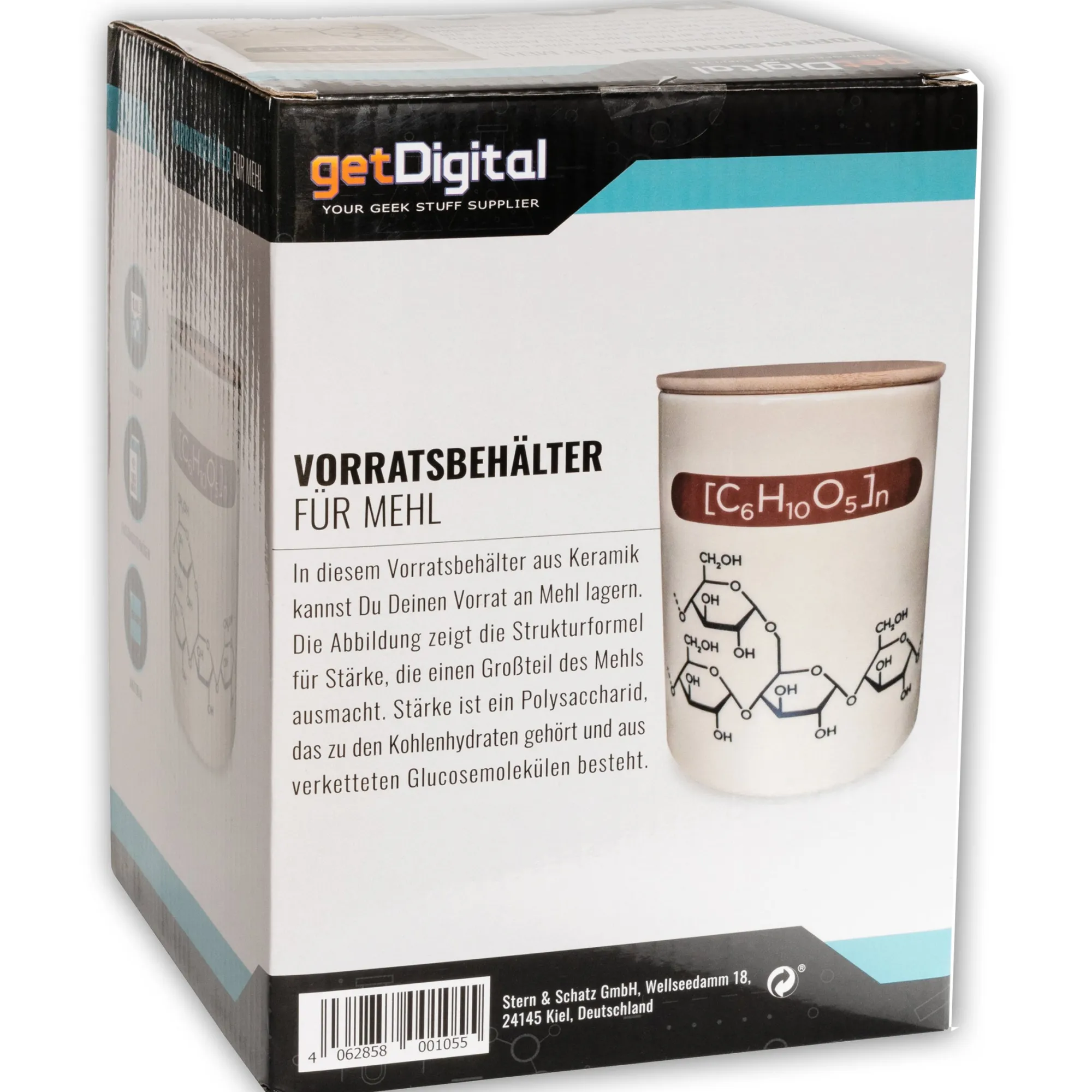 getDigital Vorratsbehälter für Mehl mit chemischen Formeln Best